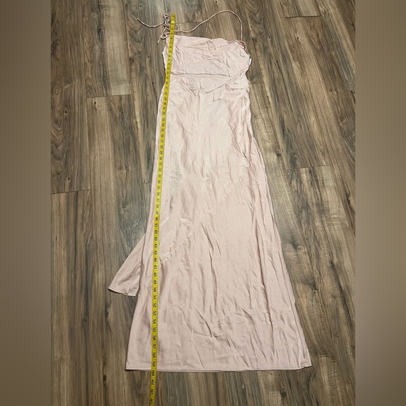 NWT NBD Greer Open Back Maxi Dress Sz S Rose Champagne Satin Bow Gown REVOLVE - Picture 12 of 14